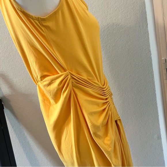 NWT Eloquii sleeveless yellow scrunched front style maxi dress size 14 - Picture 5 of 8